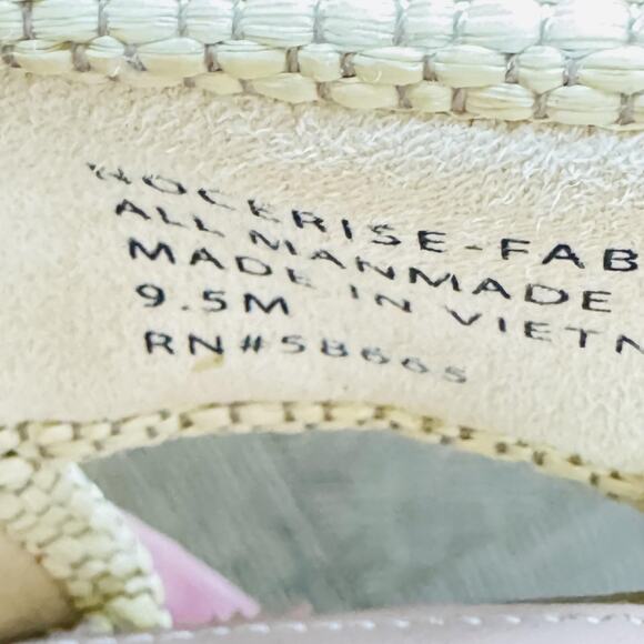 Nordstrom Sandals Womens 9.5 Beige Woven Slide Slip On Criss Cross Strap Flats - Picture 11 of 12